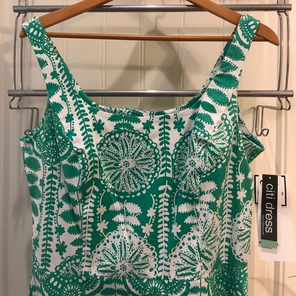 Citi Dress Green & White Floral Abstract Sundress - Picture 3 of 7